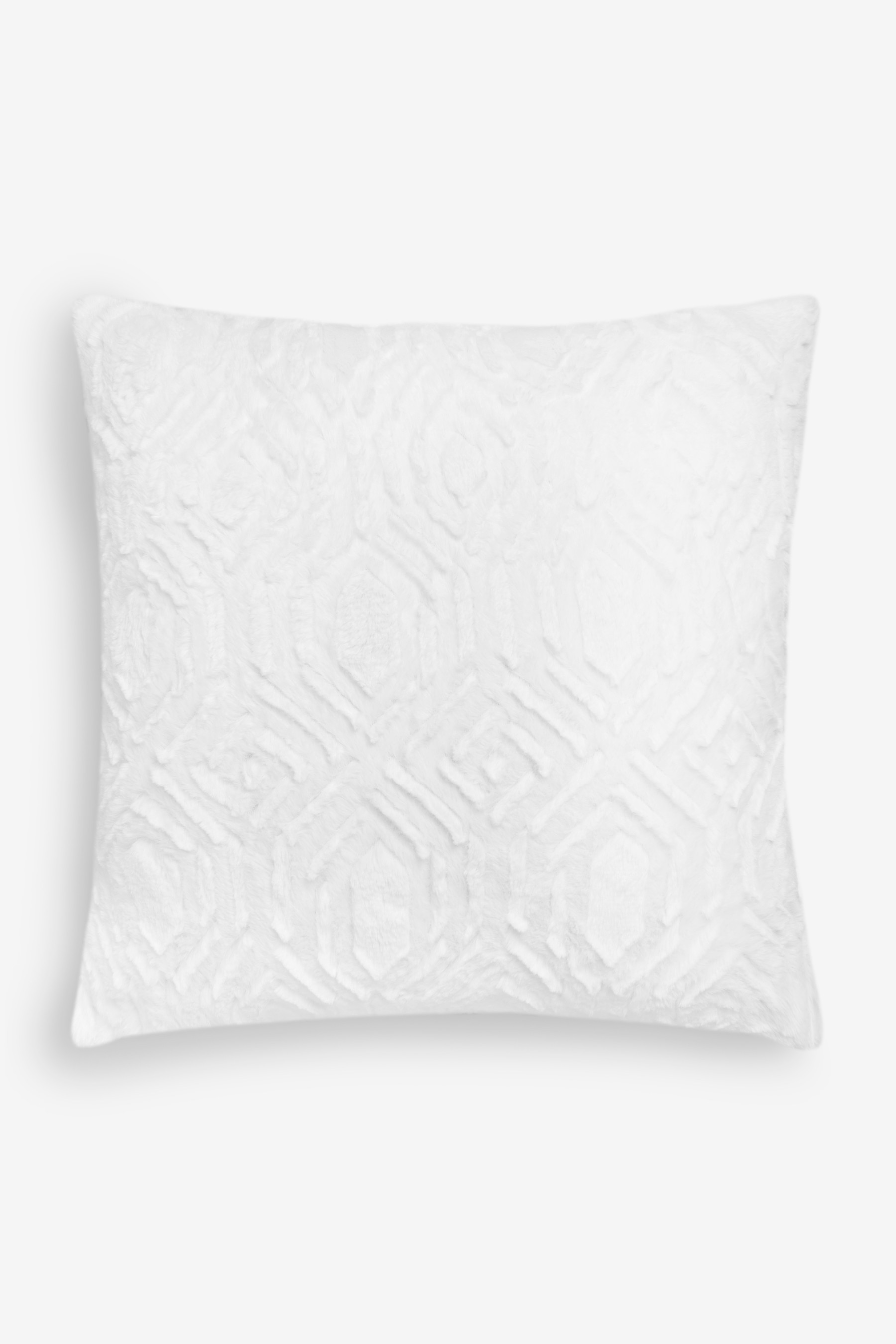 Freya Textured Geo Faux Fur Cushion