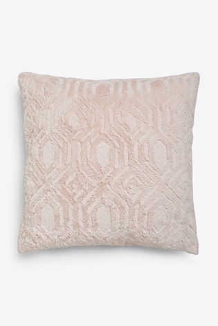 Freya Textured Geo Faux Fur Cushion