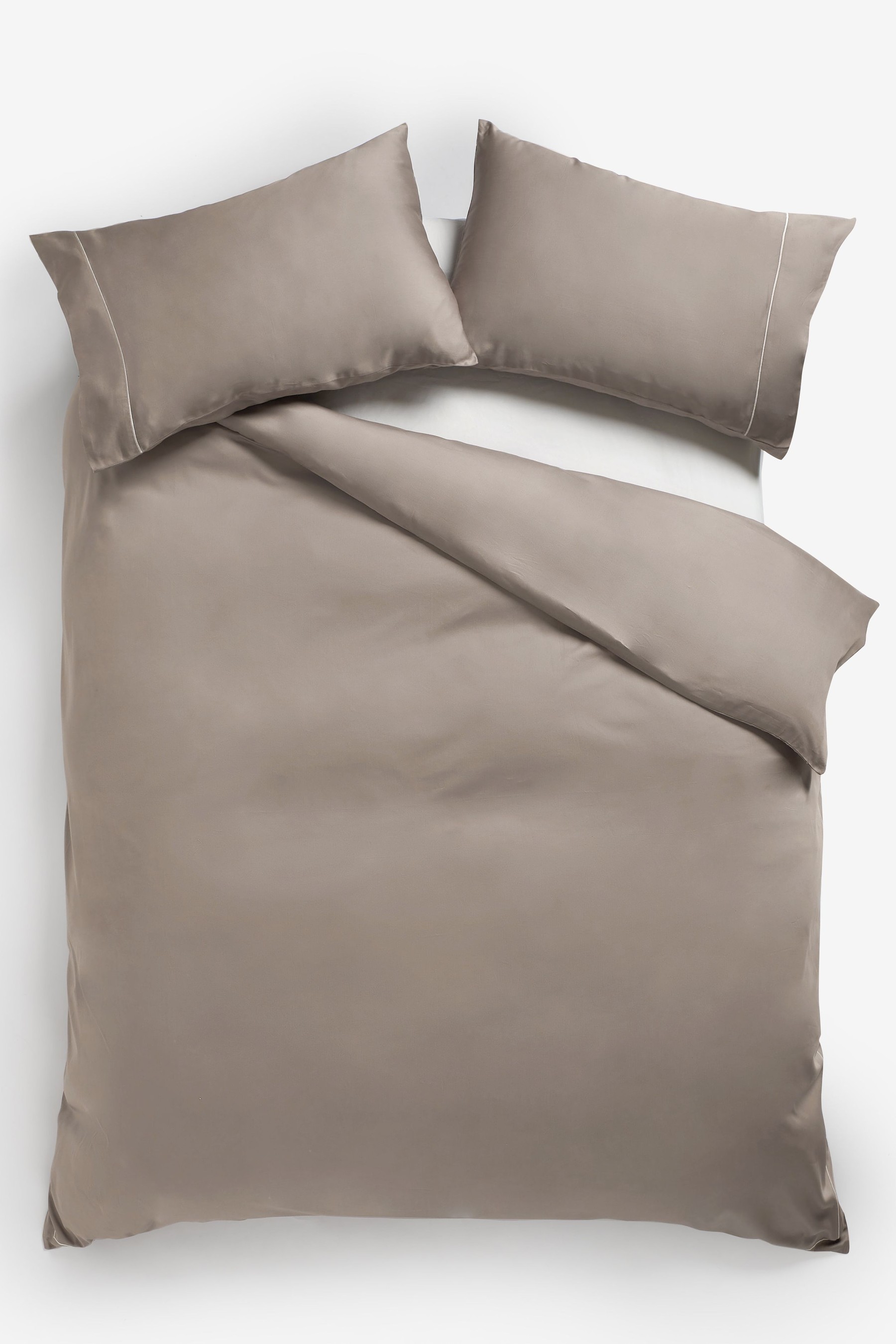 Collection Luxe 300 Thread Count 100% Cotton Sateen Duvet Cover And Pillowcase Set Satin Stitch