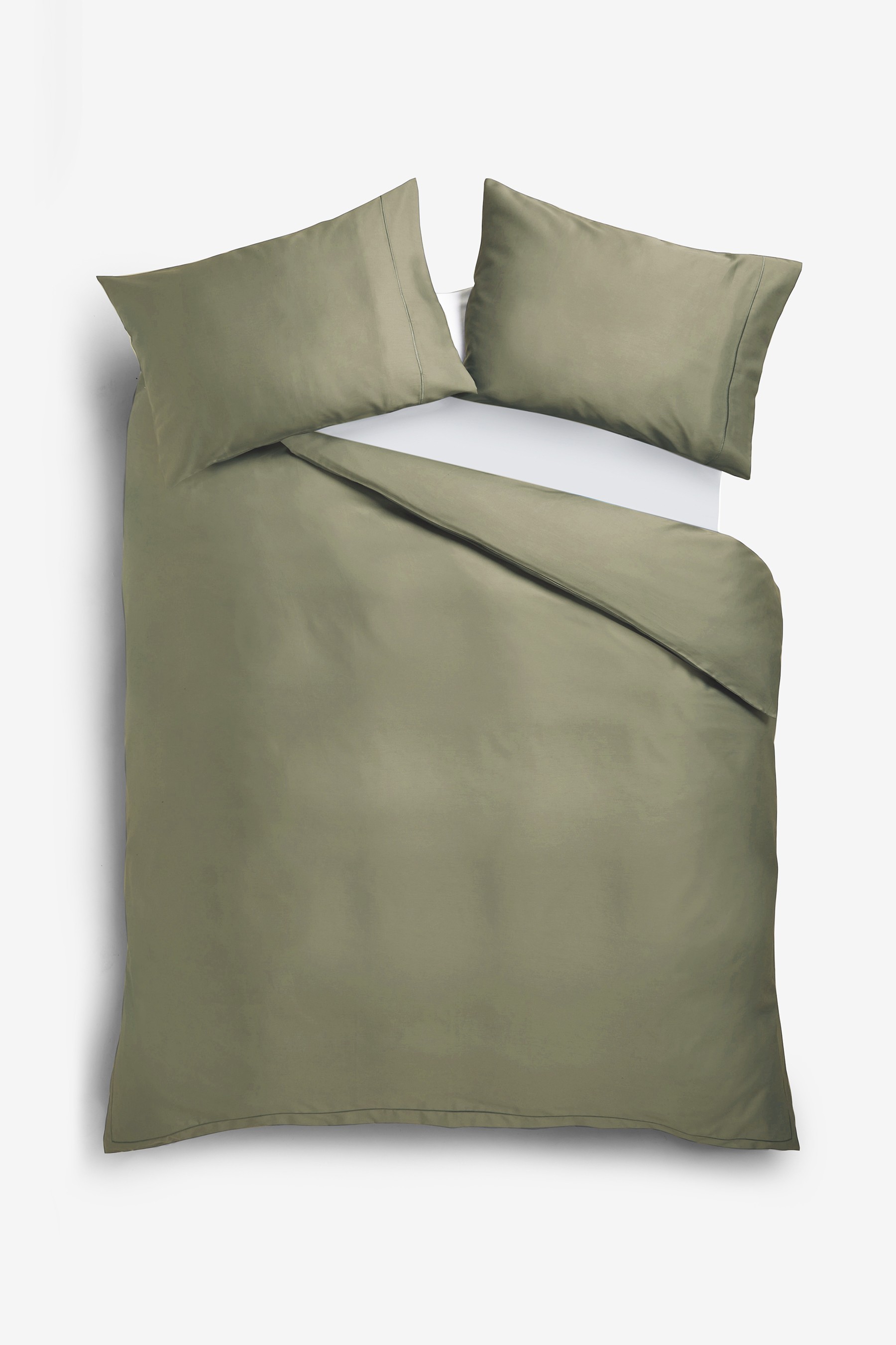 Collection Luxe 300 Thread Count 100% Cotton Sateen Duvet Cover And Pillowcase Set Satin Stitch