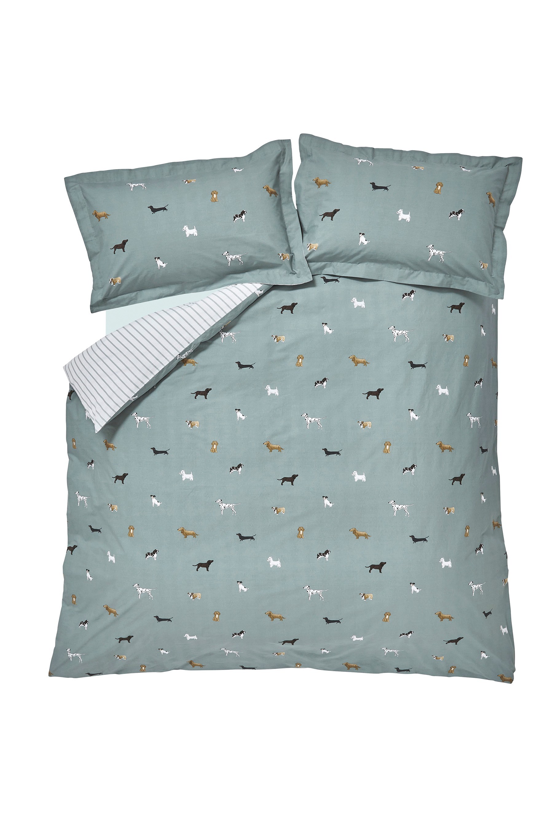 Sophie Allport Fetch Moss Duvet Cover And Pillowcase Case