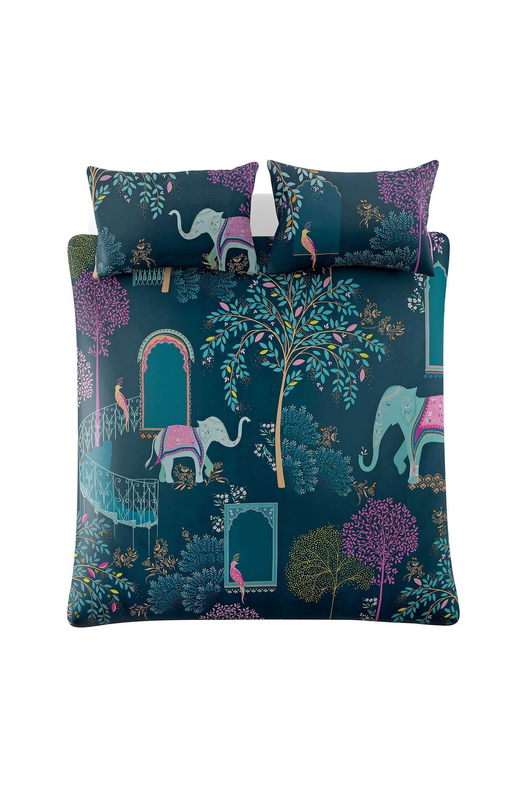 Sara Miller Elephants Oasis Duvet Cover and Pillowcase Set