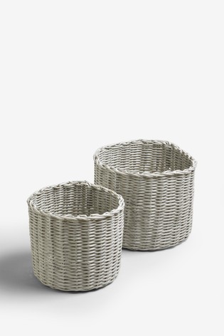 431934s Set of 2 Round Baskets