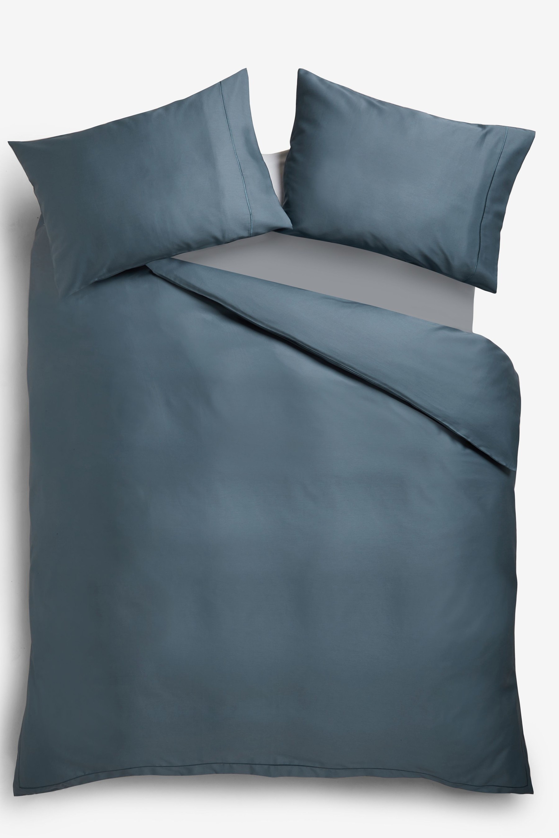 Collection Luxe 300 Thread Count 100% Cotton Sateen Duvet Cover And Pillowcase Set Satin Stitch