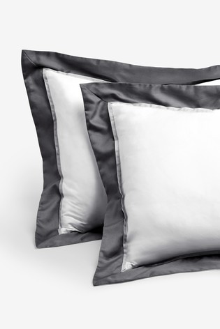 Collection Luxe 300 Thread Count 100% Cotton Sateen Duvet Cover And Pillowcase Set Border