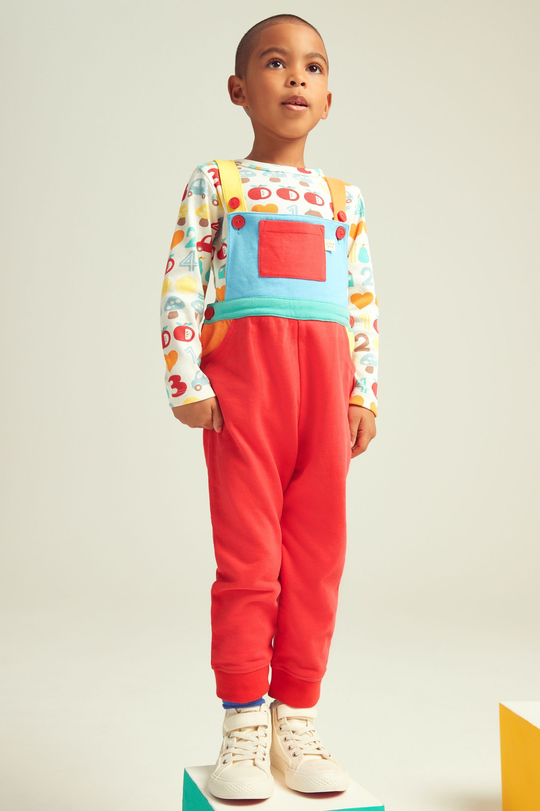 Little Bird Colourblock Dungaree Set