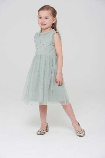 Amelia Rose Green Embellished Occasion Dress