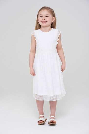 Amelia Rose Childrens White Lace Dress