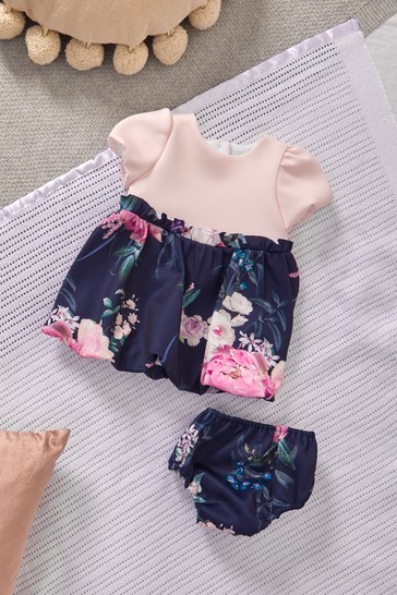 Lipsy Baby Puff Sleeve Dress With Matching Knicker