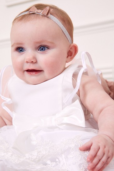Lipsy Baby Lace Frill Christening Dress
