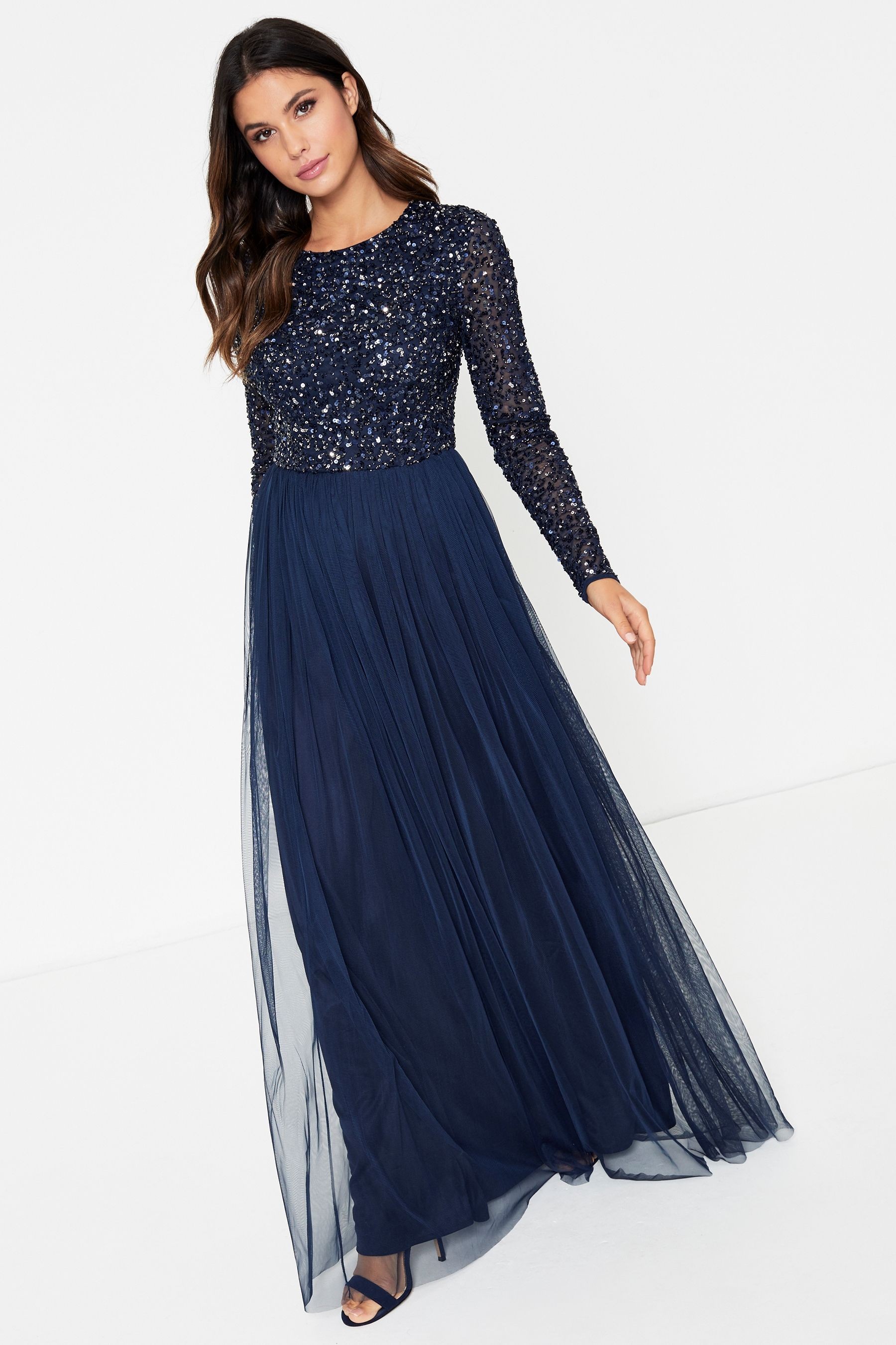 Maya Embellished Long Sleeve Maxi Dress Regular