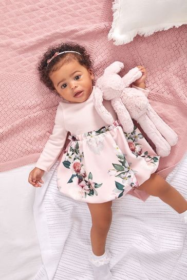 Lipsy Baby Long Sleeve Dress With Matching Knicker