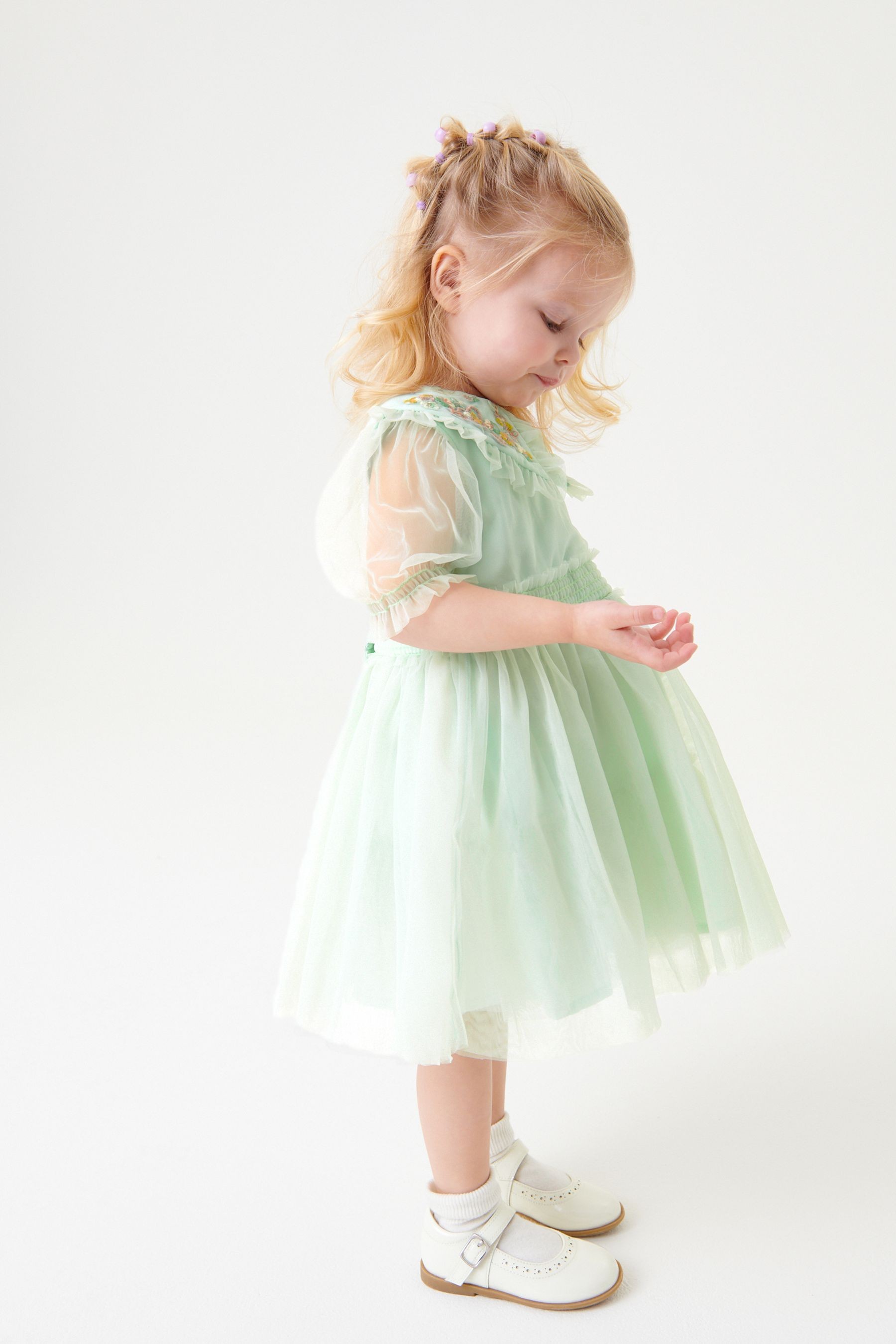 Embellished Mesh Collar Dress (3mths-8yrs)