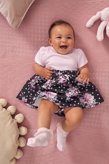 Lipsy Baby Puff Sleeve Dress With Matching Knicker