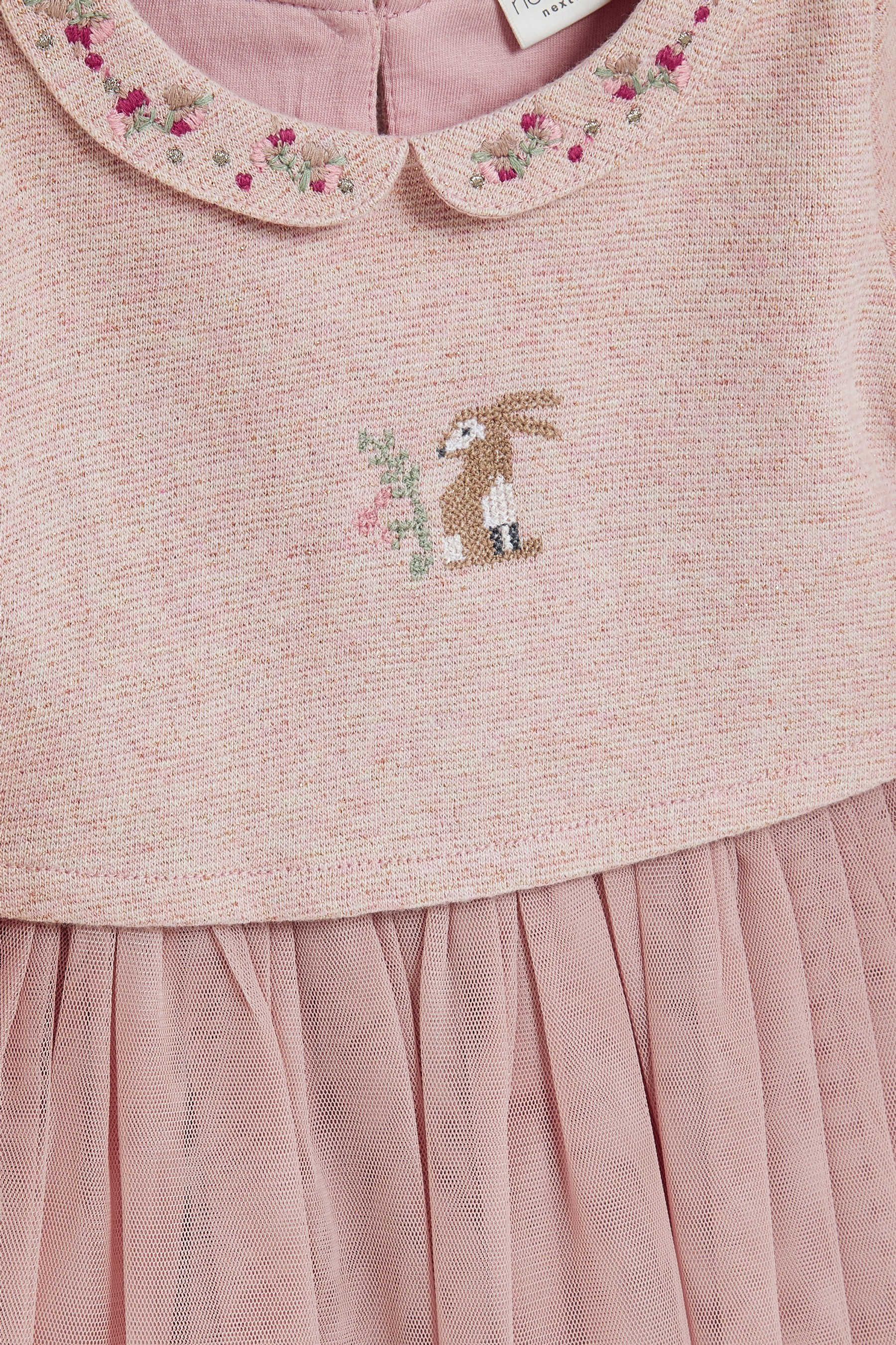 Baby Bunny Embroidery Detailed Tutu Dress (0mths-2yrs)