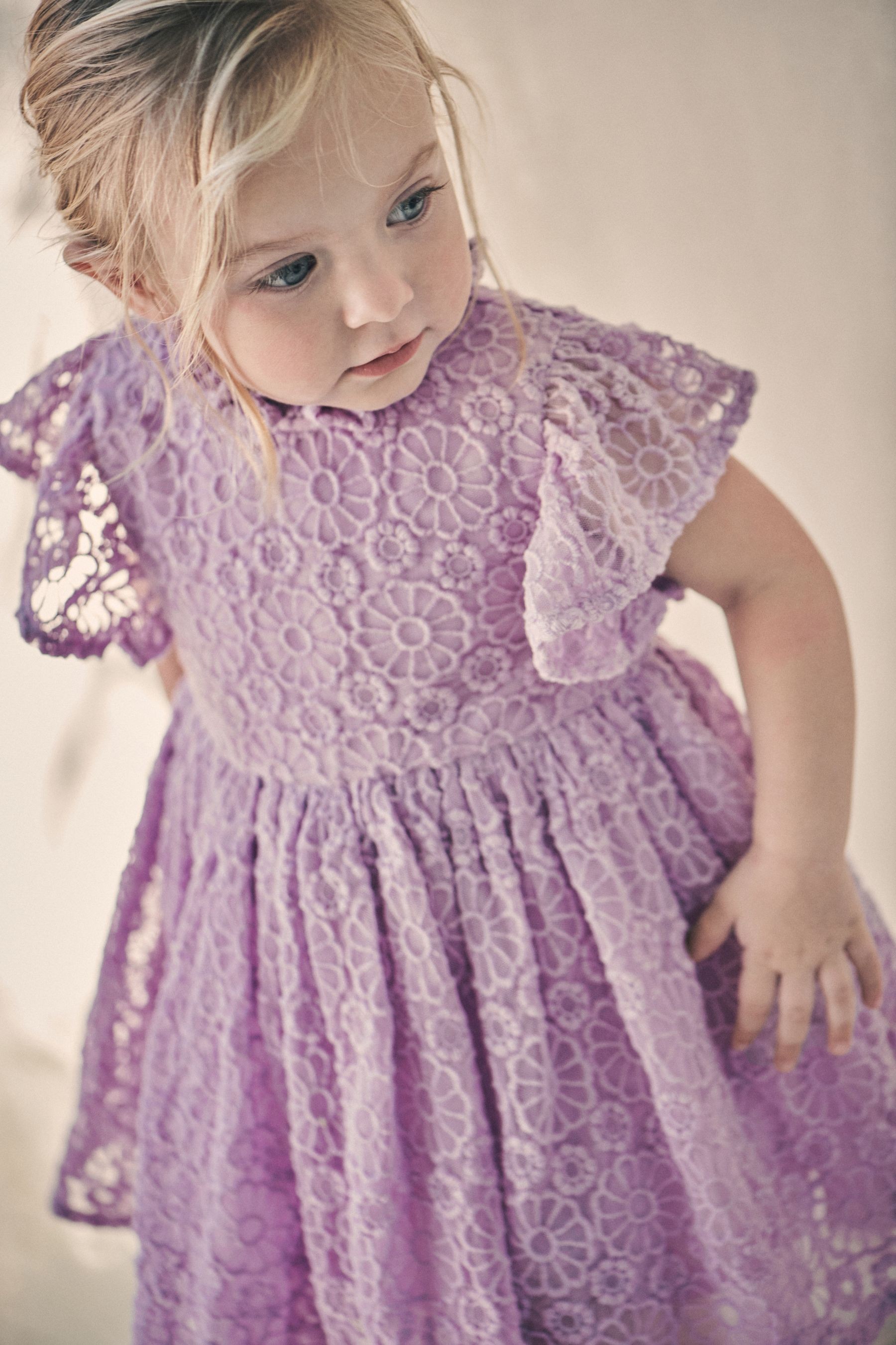 Short Sleeve Party Lace Dress (3mths-7yrs)