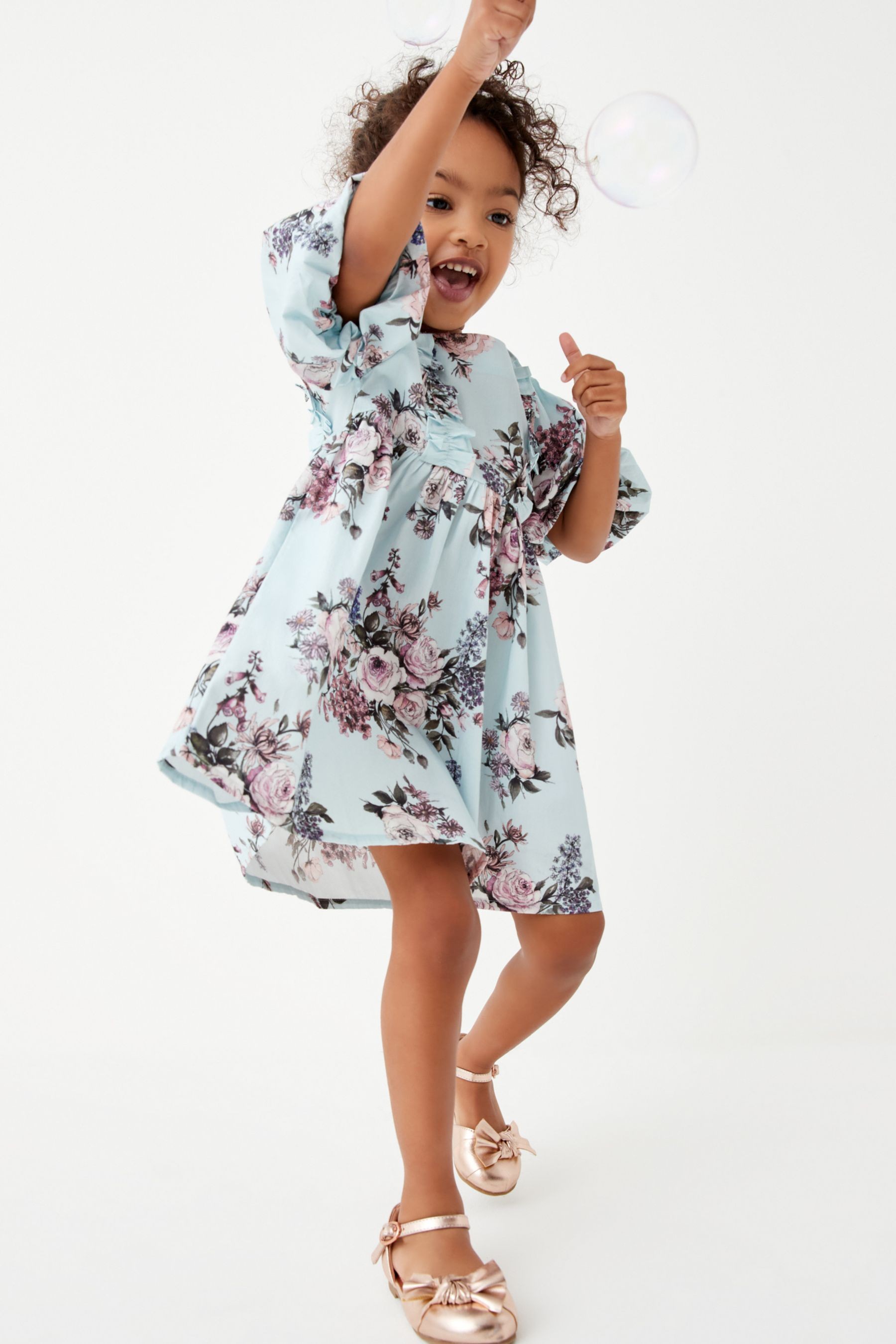 Printed Puff Sleeve Dress (3mths-8yrs)