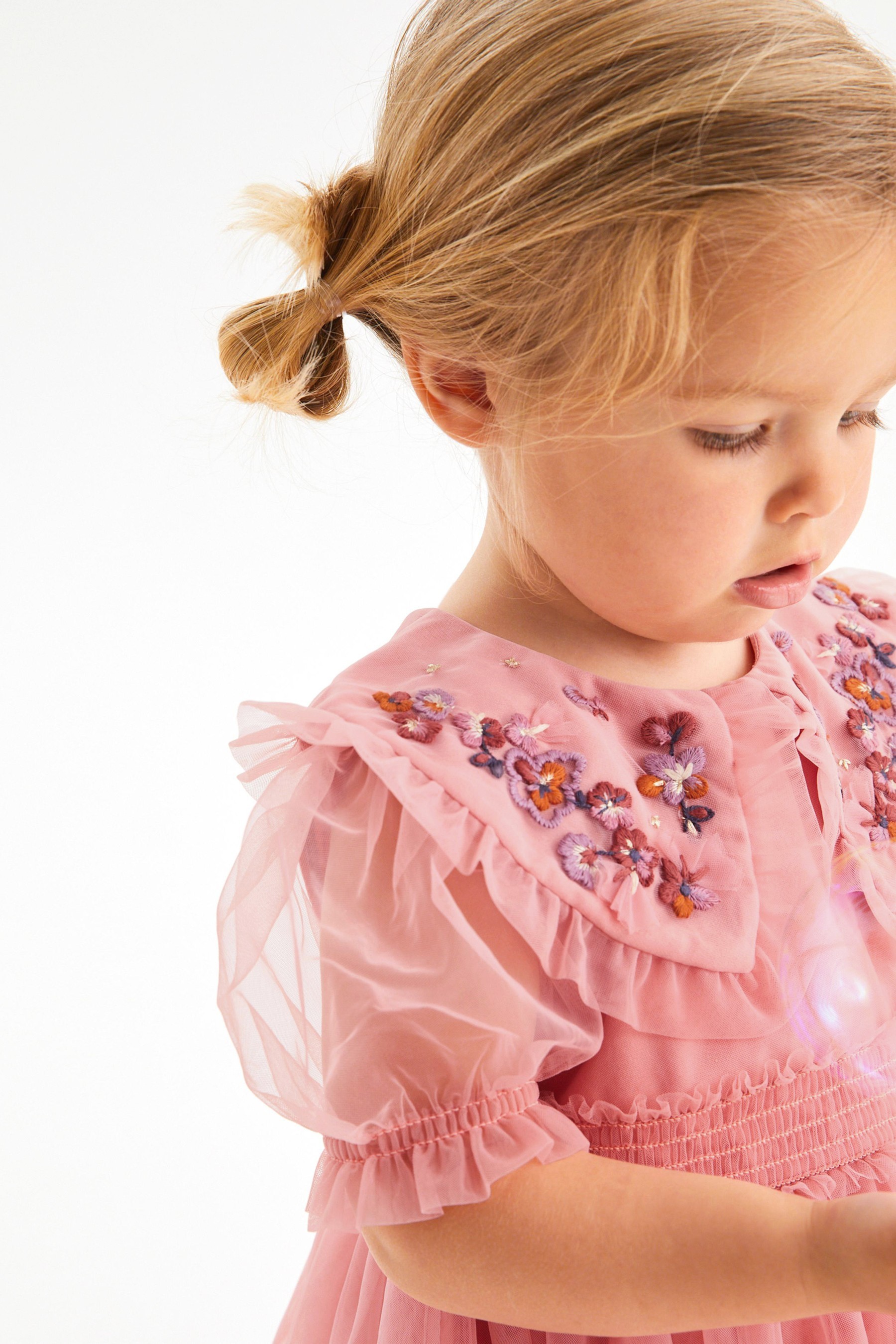 Embellished Mesh Collar Dress (3mths-8yrs)