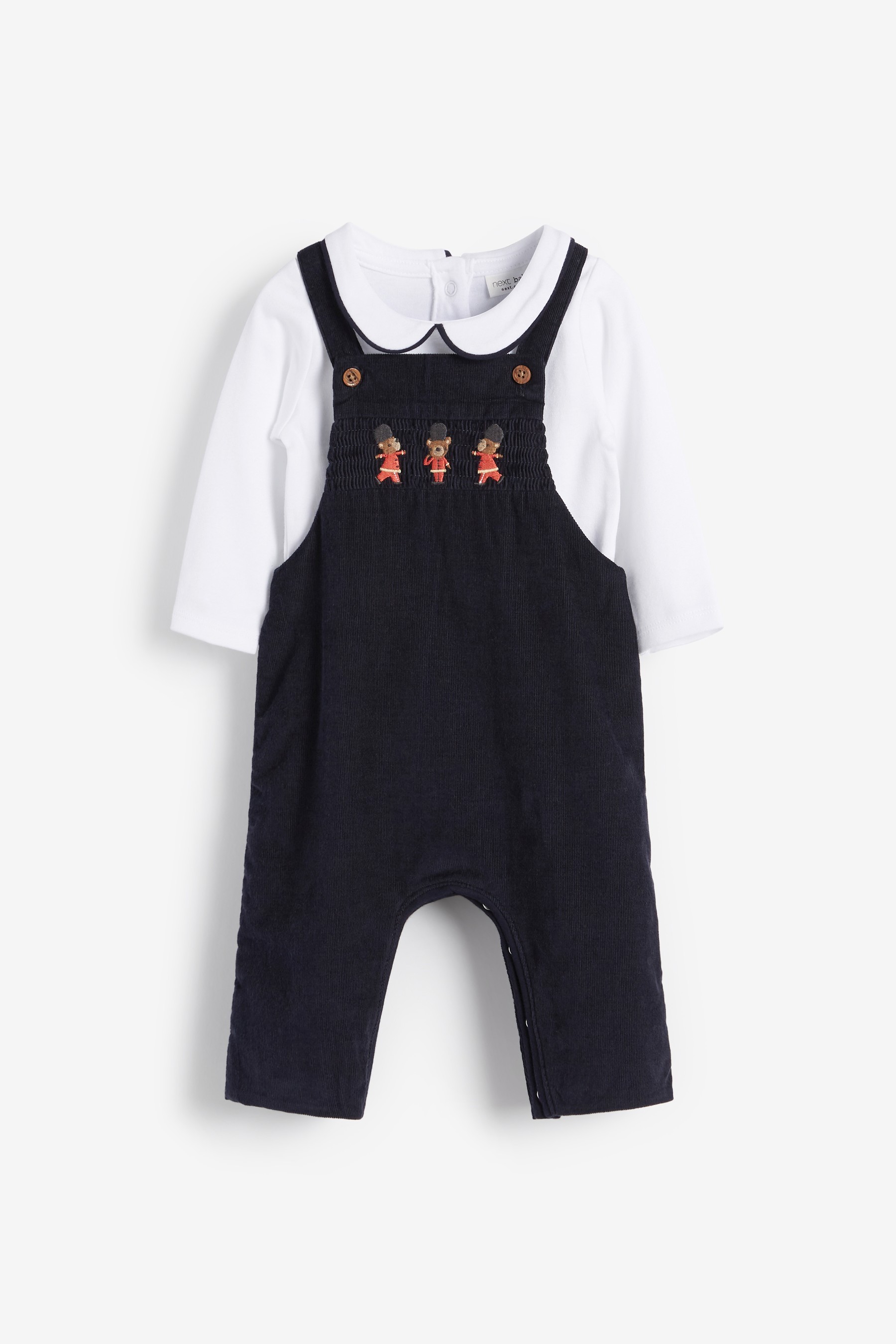 Baby Smart Cord Dungarees And Jersey Bodysuit Set (0mths-3yrs)