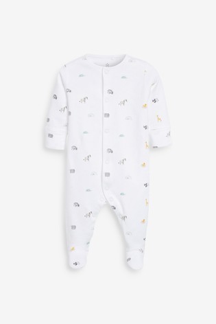 3 Pack Delicate Appliqué Baby Sleepsuits (0-2yrs)