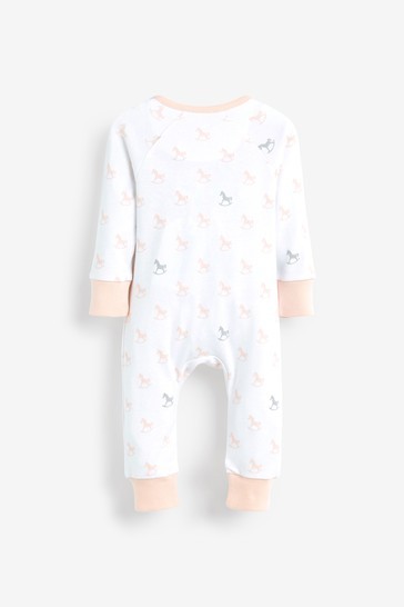 The Little Tailor Pink Zip Front Onsie Sleepsuit