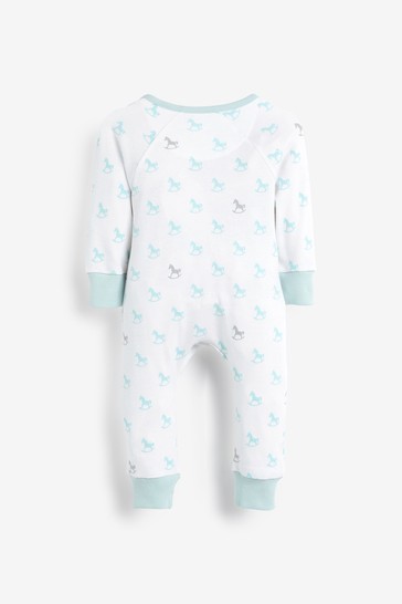 The Little Tailor Blue Zip Front Onsie Sleepsuit