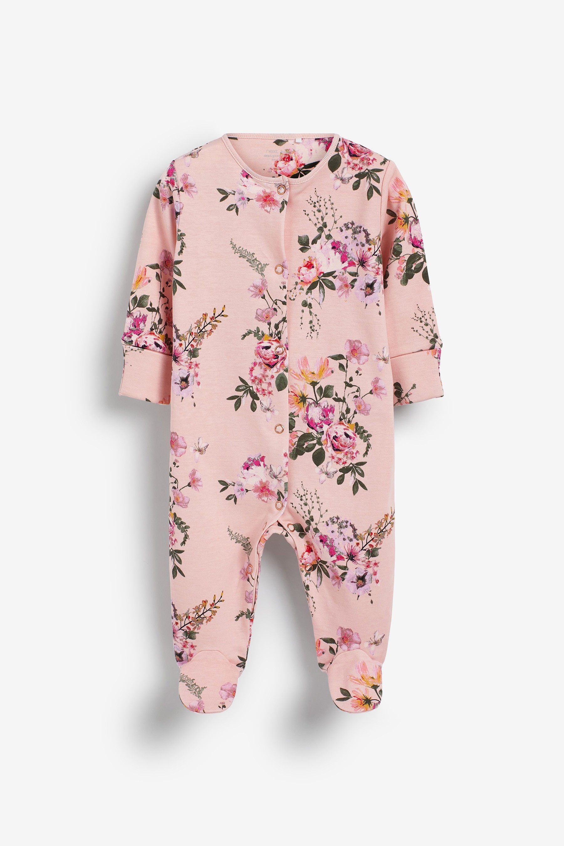 3 Pack Floral Baby Sleepsuits (0-2yrs)