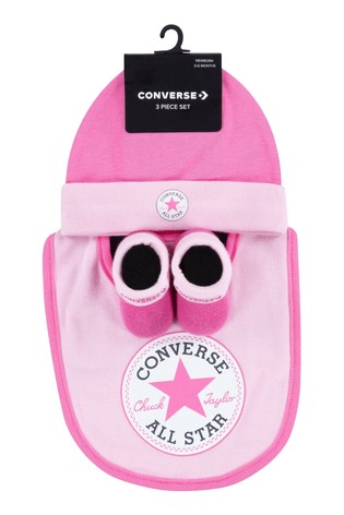 Converse Baby Bib Hat and Bootie Set