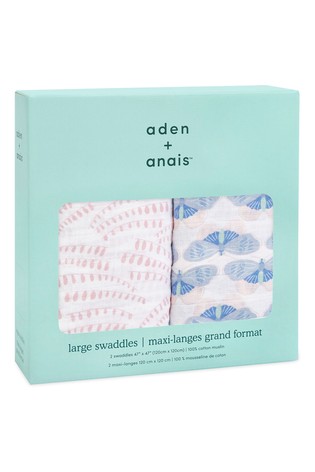 aden + anais Pink Deco Large Cotton Muslin Blankets 2-Pack