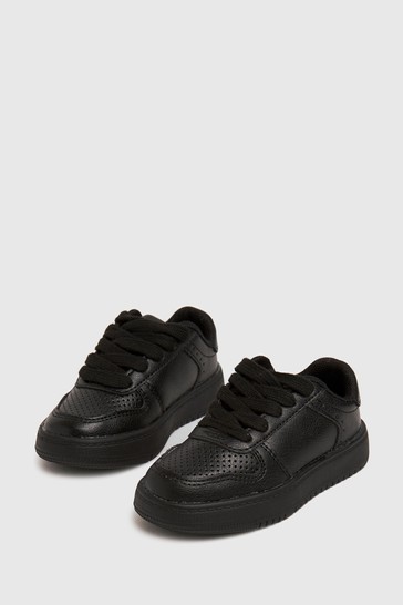 Schuh Black Mighty Lace Up Trainers