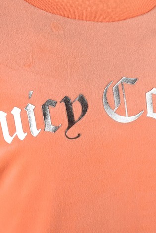 Juicy Couture Orange Velour Crew Neck Sweatshirt