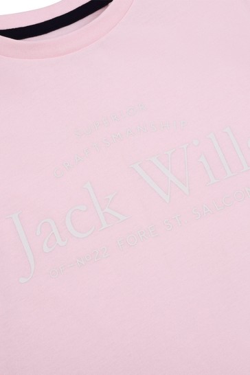 Jack Wills Pink Script T-Shirt