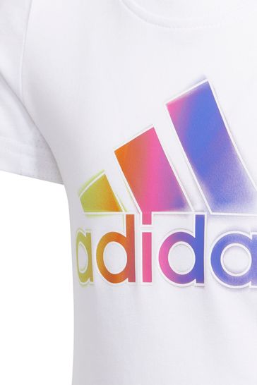 adidas Little Kids White Sportswear Tech T-Shirt