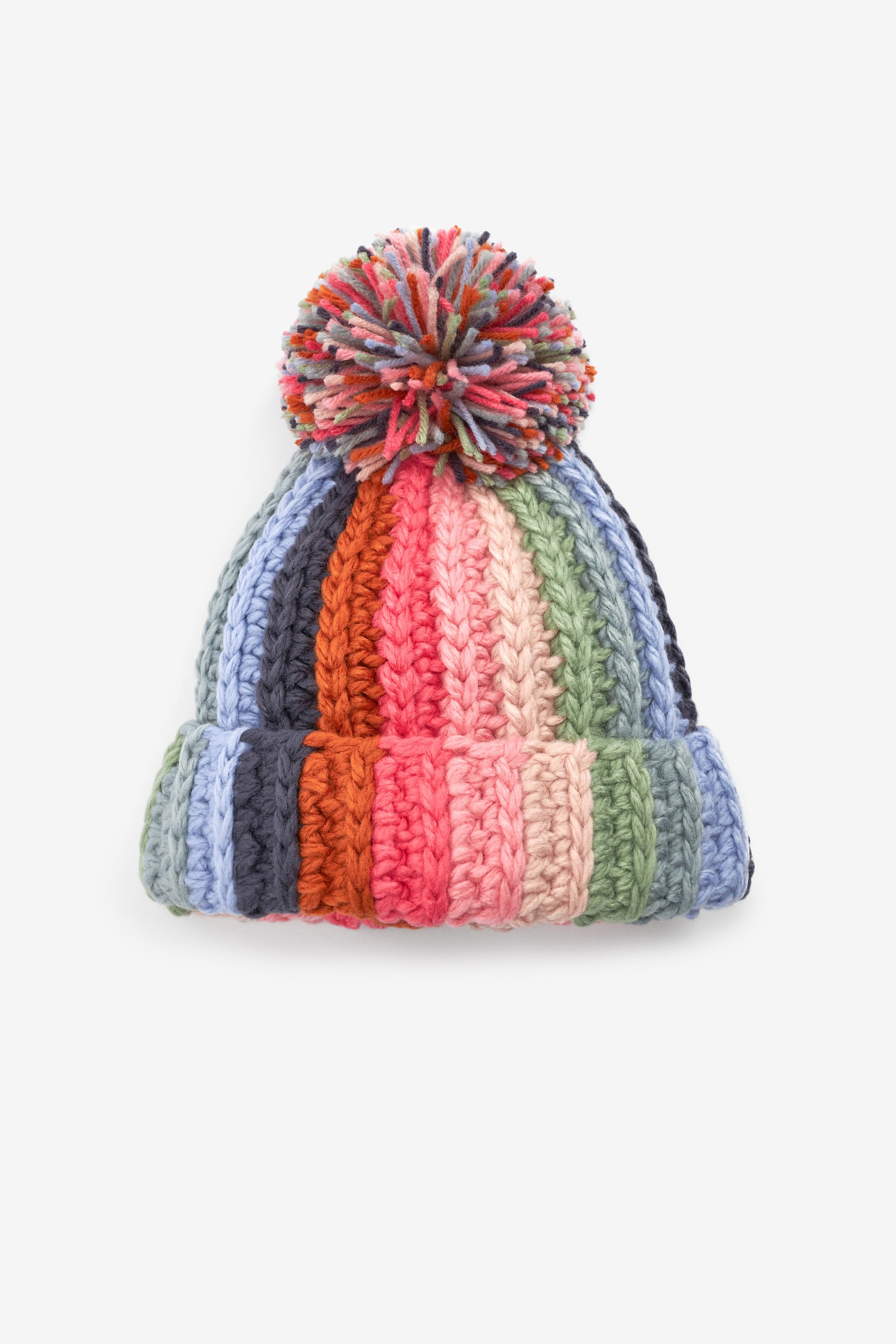 Stripe Pom Pom Beanie Hat (3mths-6yrs)