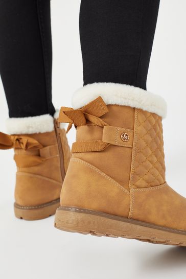 Lipsy Quilted Faux Fur Lined Boot (Older)