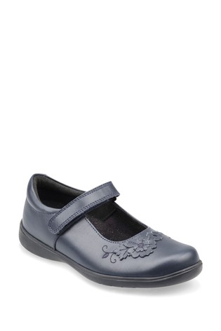 Start Rite Wish Navy Blue Leather Pretty School Shoe