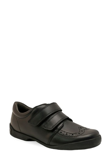 Start-Rite Flair Black Leather Riptape Shoes