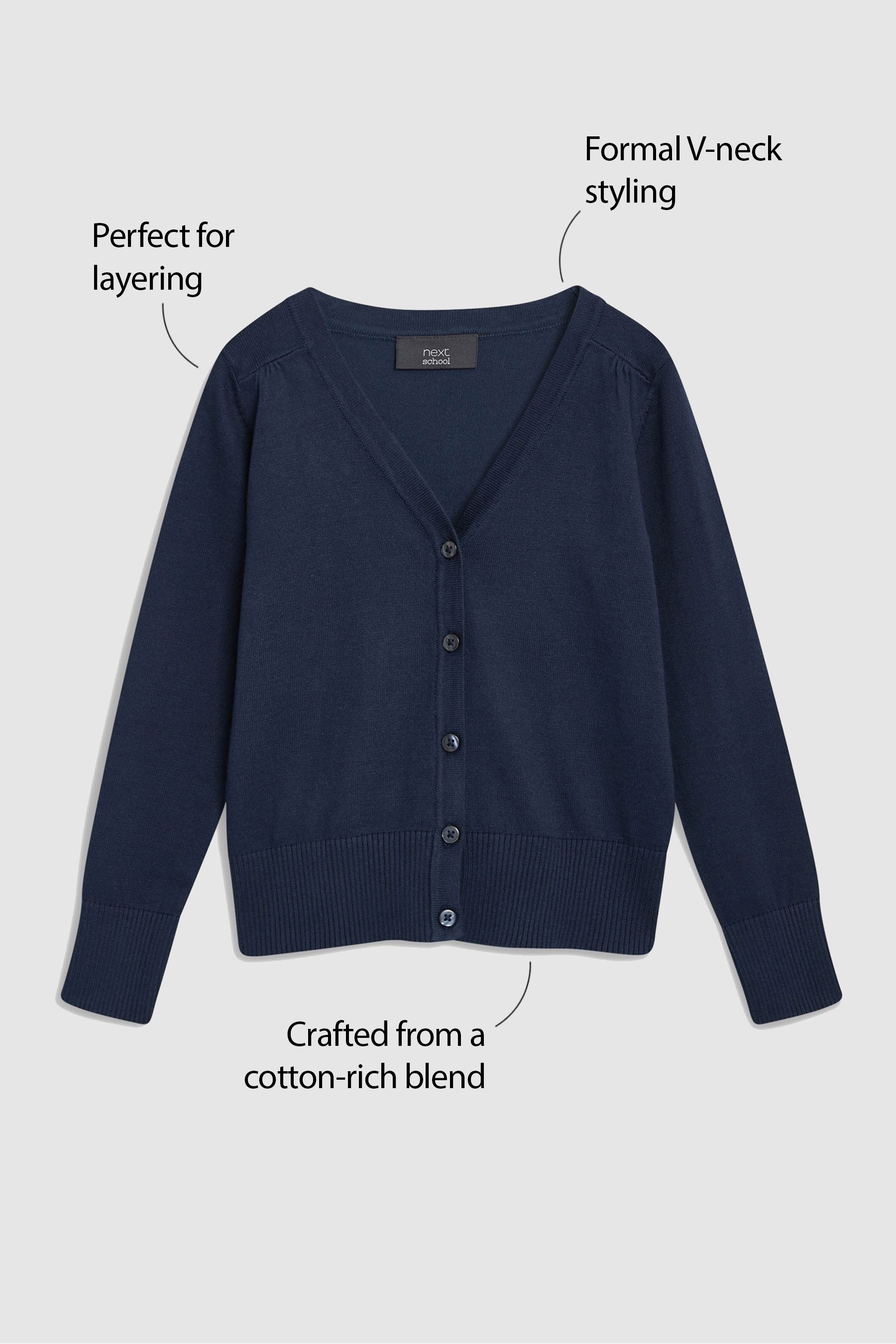 School V-Neck Cardigan (3-16yrs)