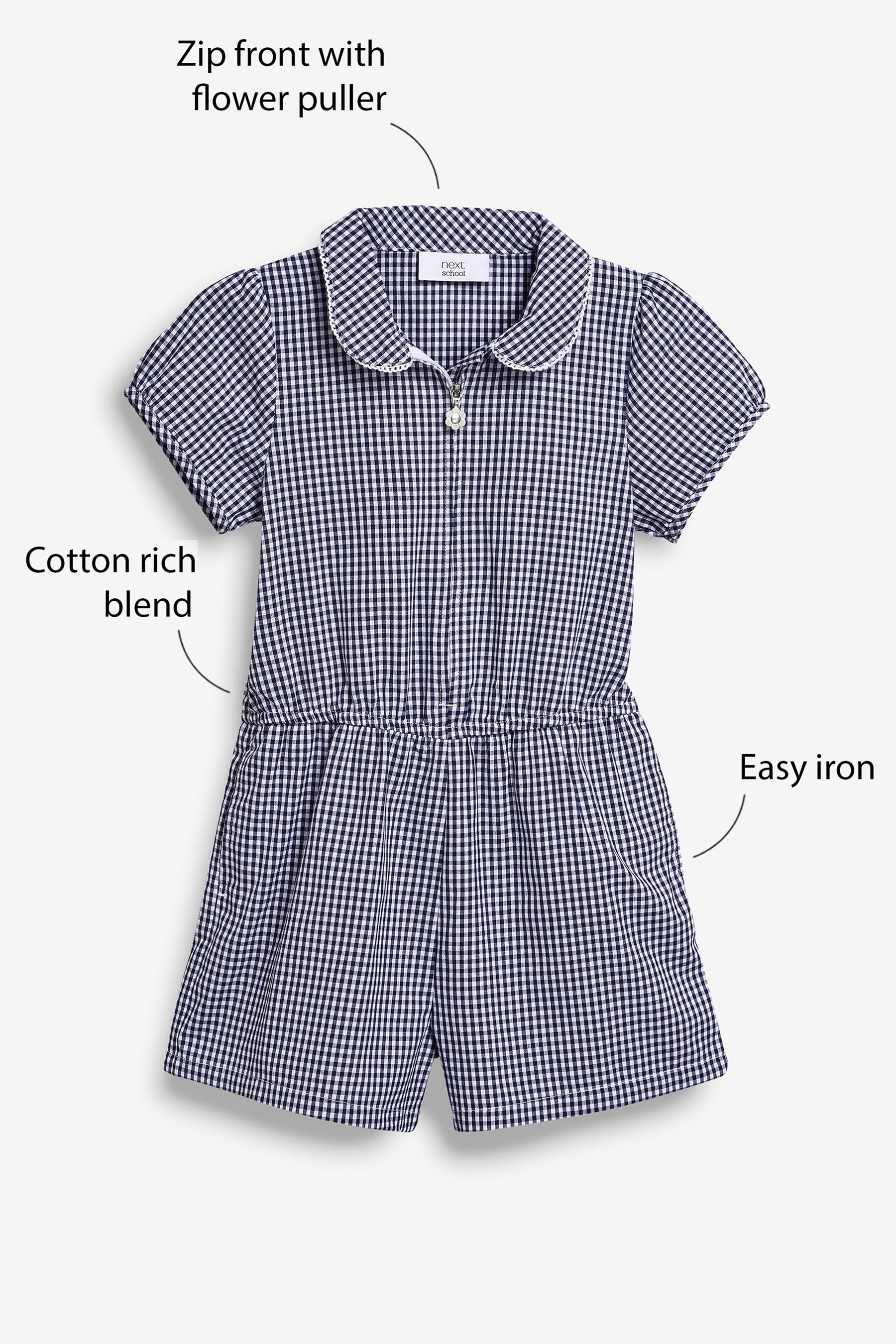 Gingham School Playsuit (3-14yrs)