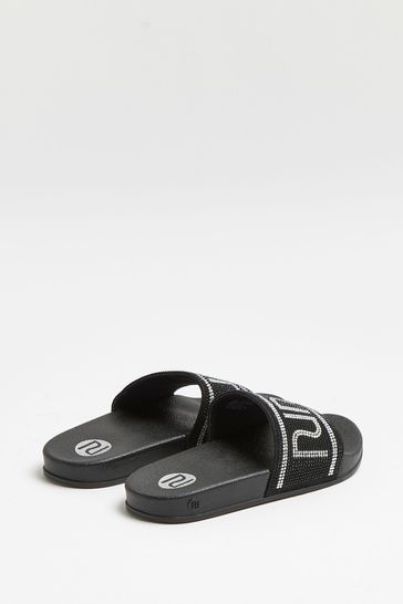 River Island Black Og Heat Seal Ri Sliders