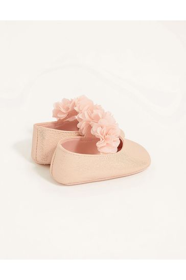 Monsoon Pink Textured Corsage Booties