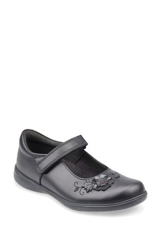 Start Rite Wish Black Leather Pretty School Shoe