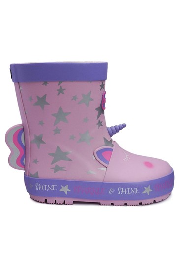 حذاء ToeZone Pink Unicorn Wellies