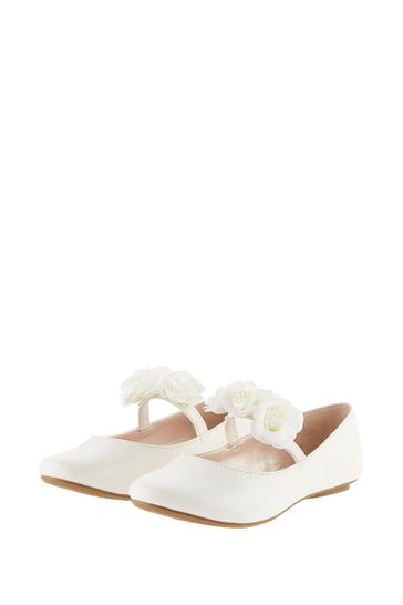 Monsoon Natural Shimmer Corsage Ballerina Flats