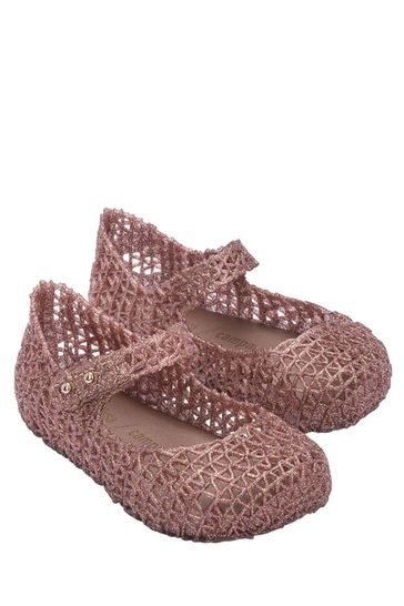 Mini Melissa Baby Nude Campana Papel Glitter Pumps