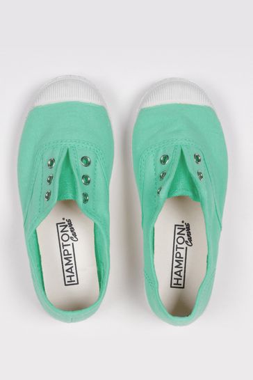 Trotters London Green Plum Canvas Shoes