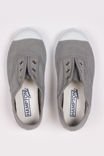 Trotters London Grey Plum Canvas Shoes