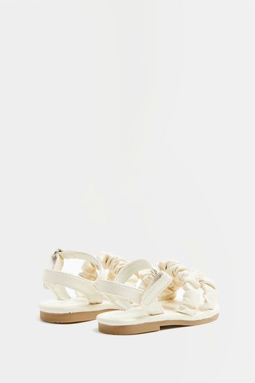 River Island White Mg Rouched Sandals