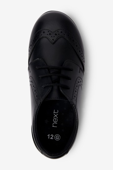 School Leather Lace-Up Brogues Wide Fit (G)