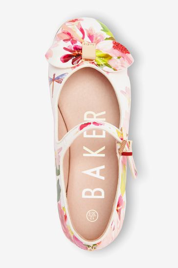 Baker by Ted Baker White Floral Mary Jane Shoes